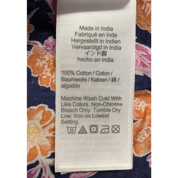 J. Crew Womens 2X Cotton‎ Voile Beach Dress Button Painted Block Print - Picture 9 of 10